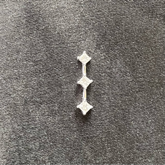 14K White Gold and 3 CZ Pendant - Picture 3 of 6